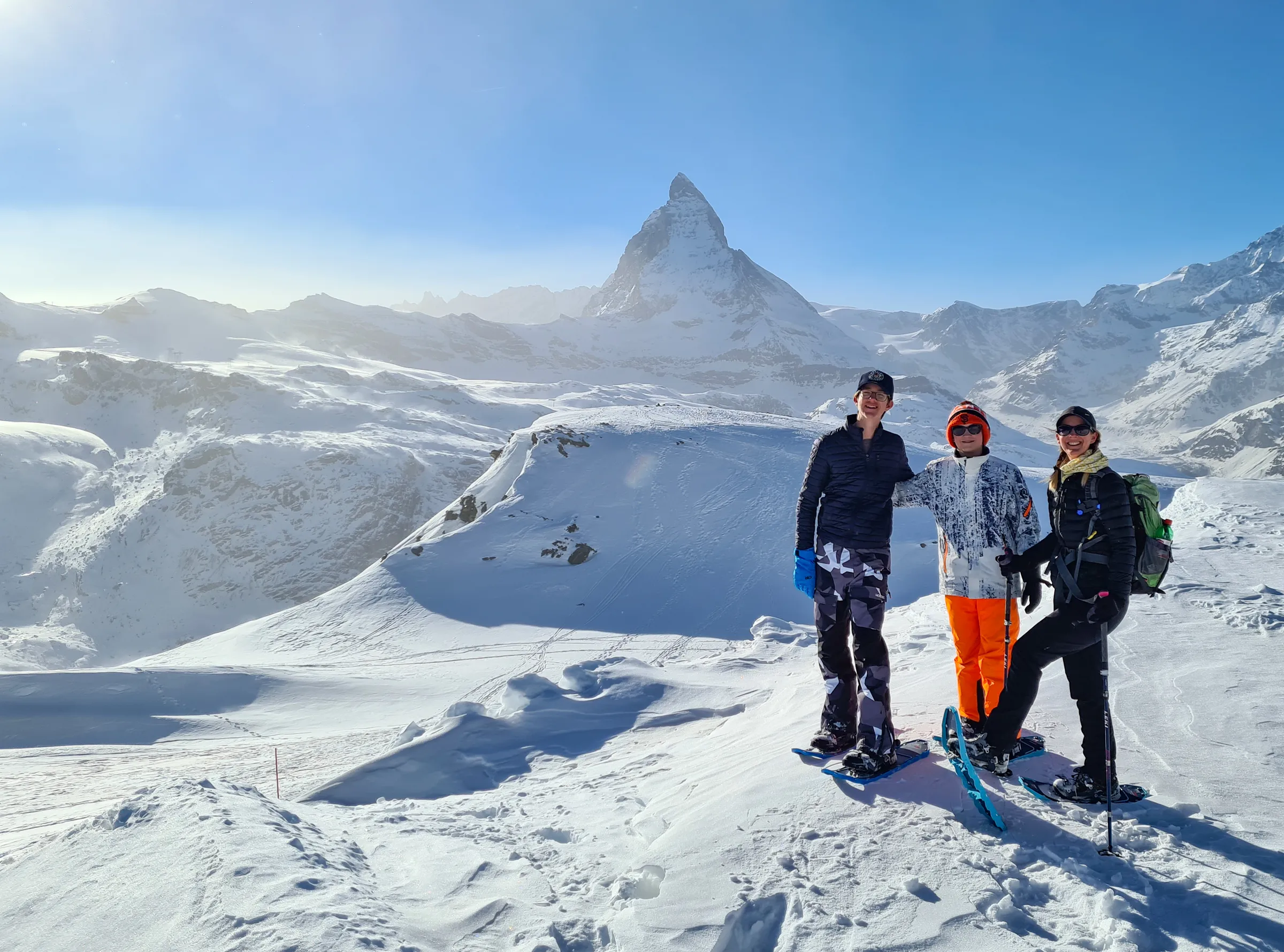 The Deans family trekking in winter